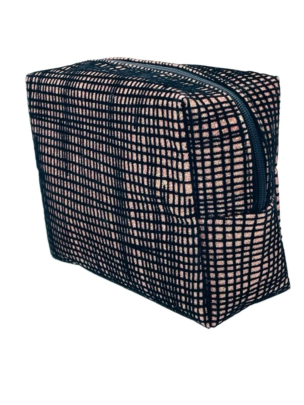 MAC COSMETICS Black & Pink Star Velvet Makeup Cosmetics Travel Bag